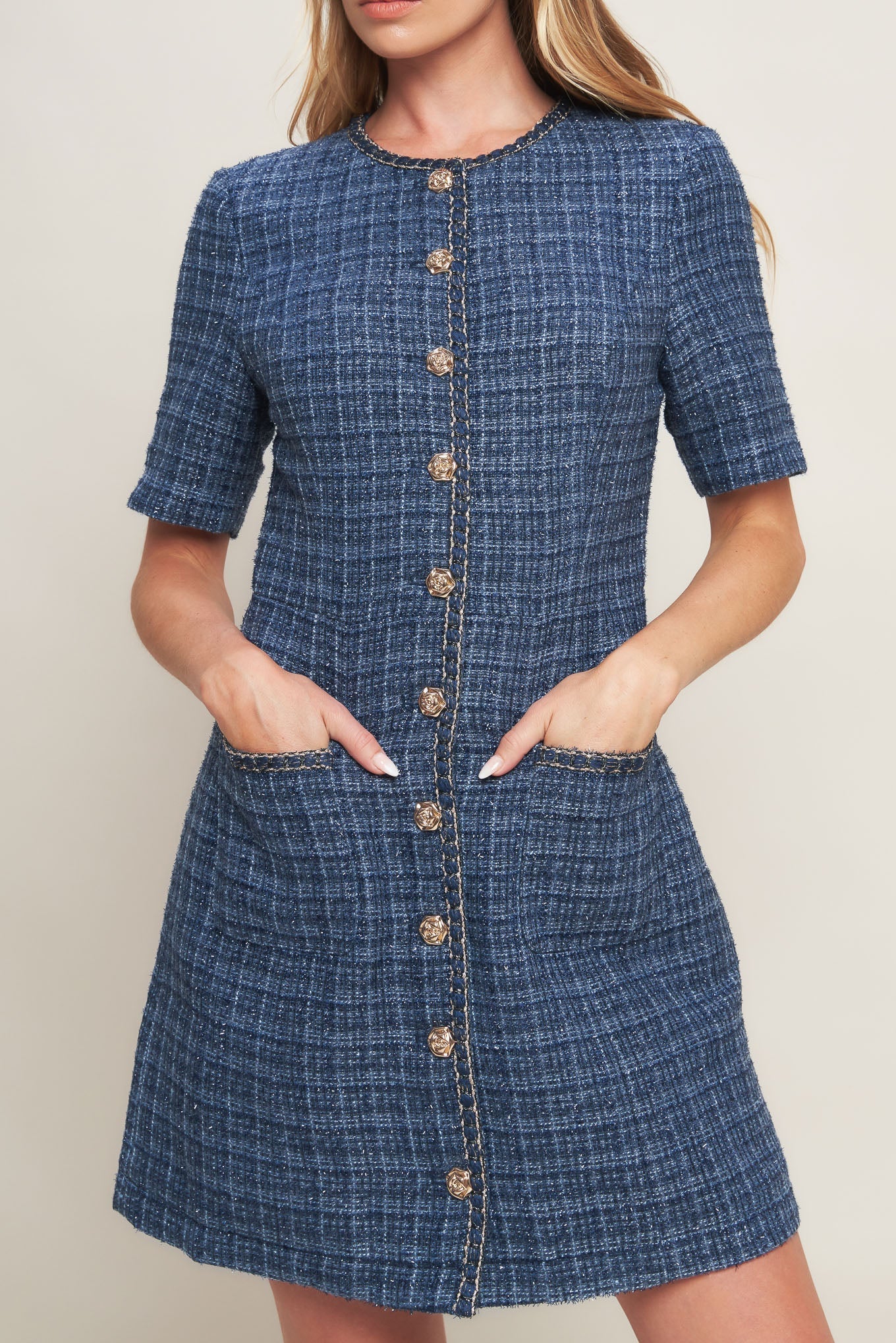 MODERN ICONIC TWEED MINI DRESS Flying Tomato